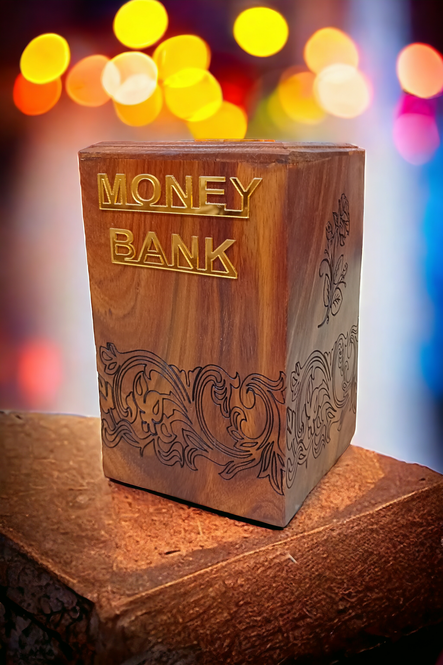Carving Wooden Money Bank