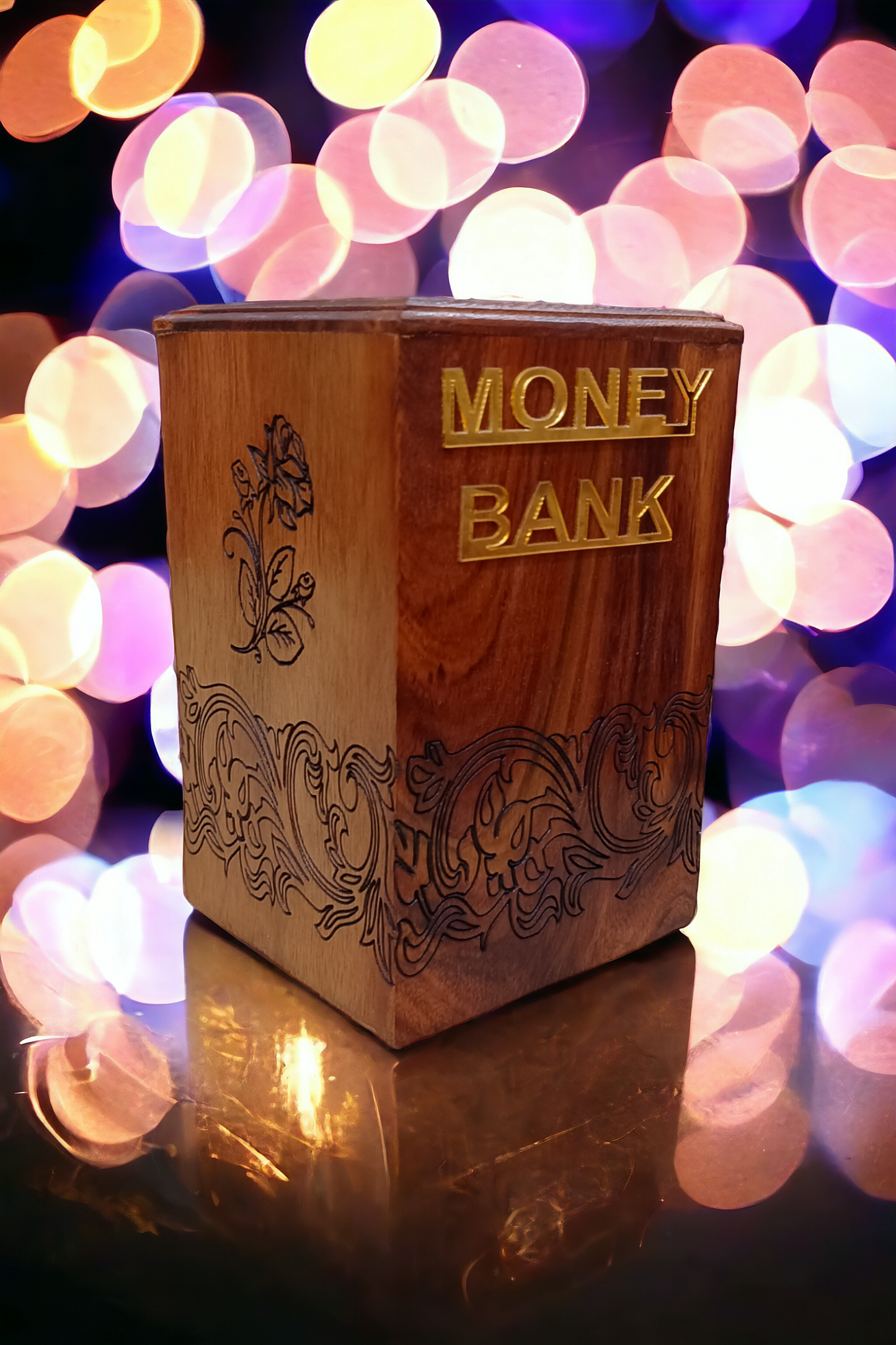 Carving Wooden Money Bank