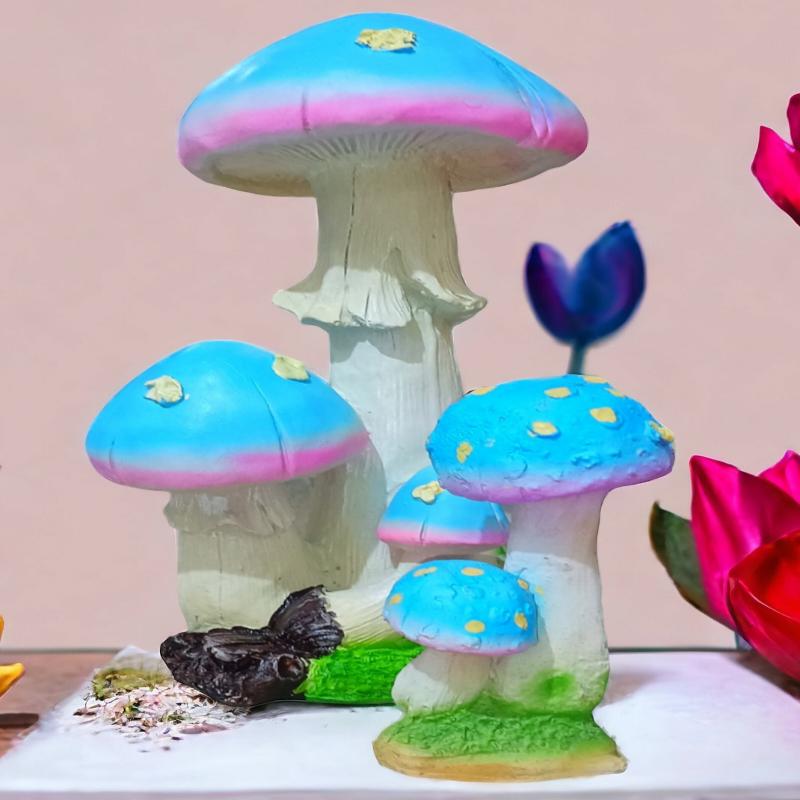 Mushrooms Multicolored (Set of 2, Big & Small) Figurines