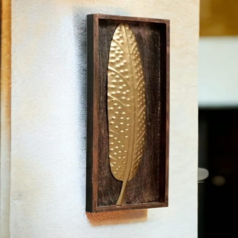 Metal Leaf Wall Hanging & Decorative Mounted Art Sculpture