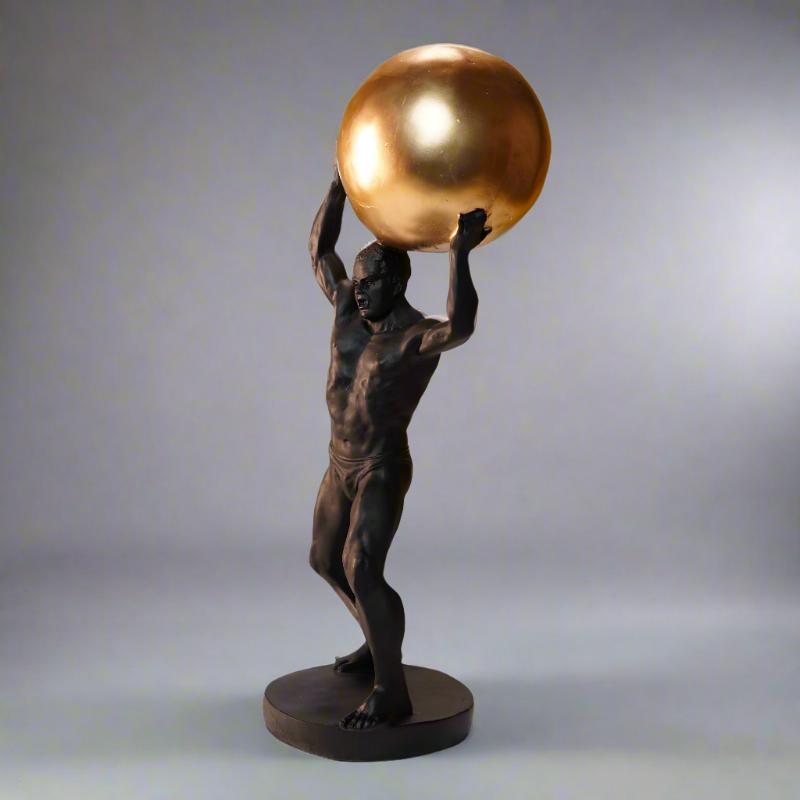 The Standing Atlas,  Balanced Ball Sculpture