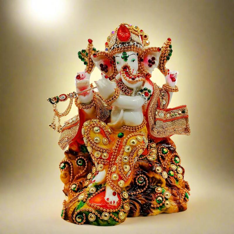 Ganesh ji with Singhasan Idol
