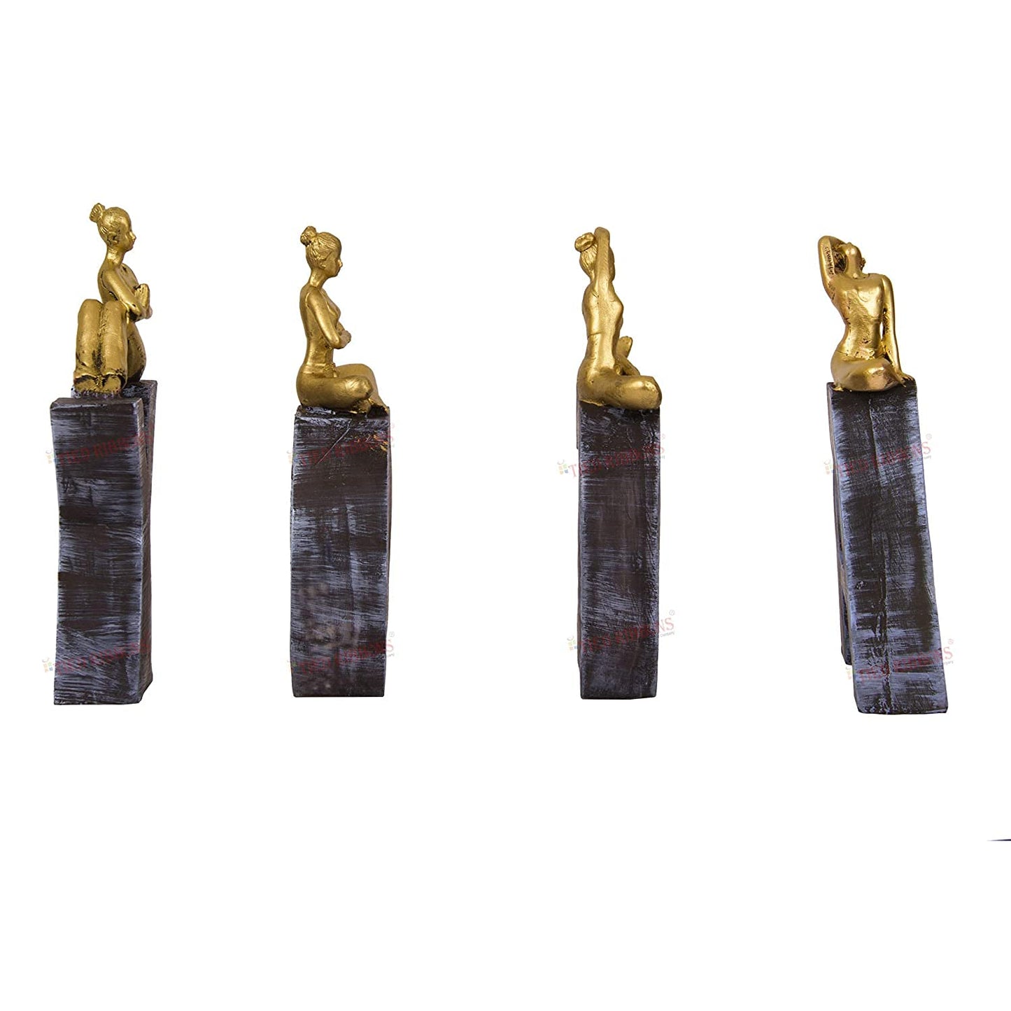 Woman Yoga Lady Posture Showpiece Statue - Polyresin