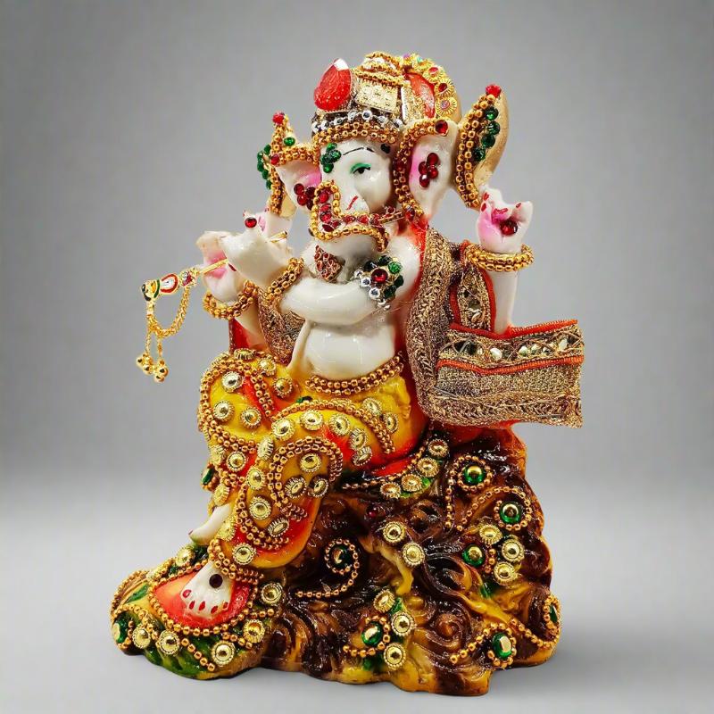 Ganesh ji with Singhasan Idol