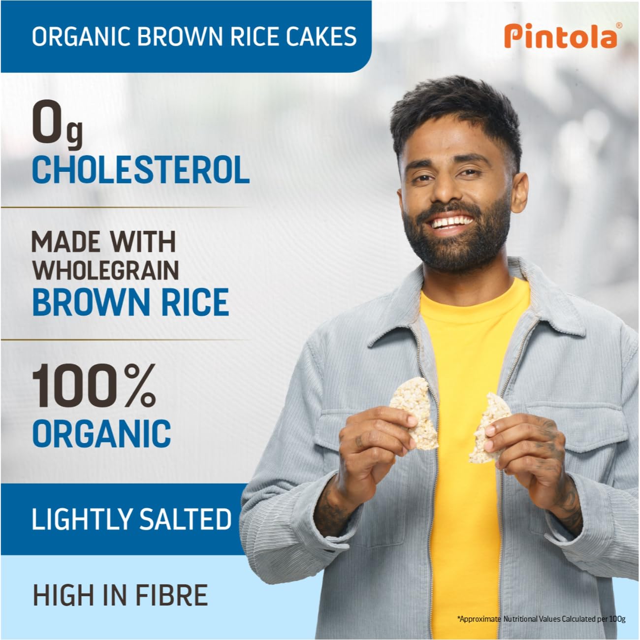 Pintola Organic Wholegrain Brown Rice Cakes Combo Pack (All Natural) (Unsalted and Lightly Salted) (130 g * 2)