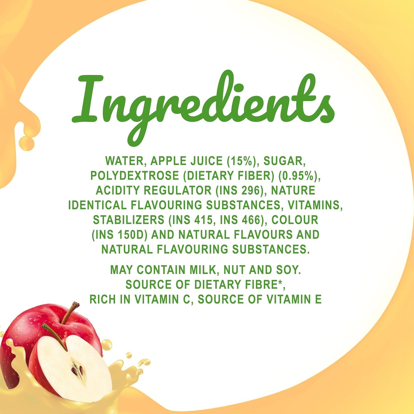 B Natural Apple Juice, Goodness of fiber, Vitamin C & E, Made with 100% Fruit Pulp and 0% Concentrate,1 litre