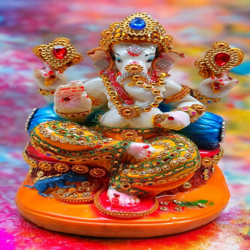 Ganesh ji with Singhasan Idol