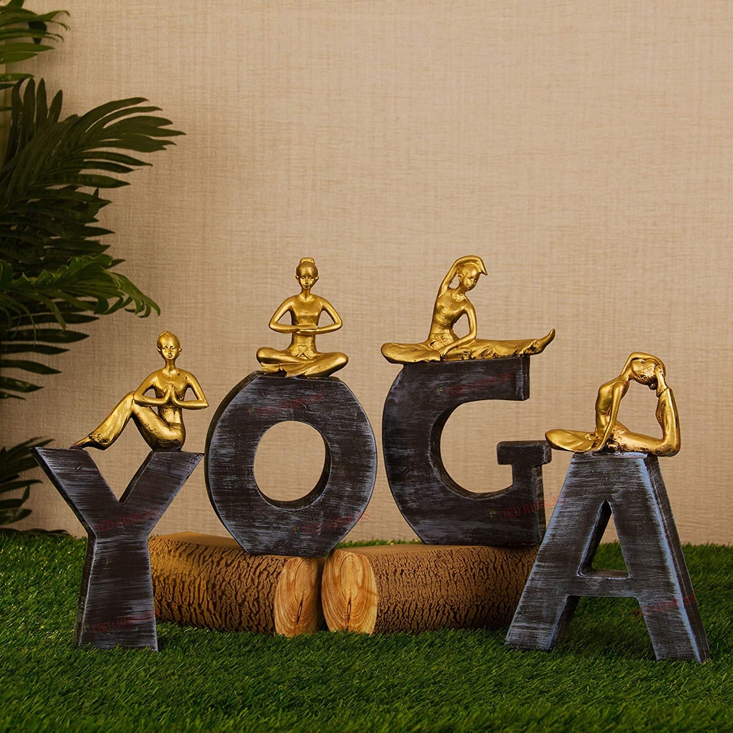 Woman Yoga Lady Posture Showpiece Statue - Polyresin