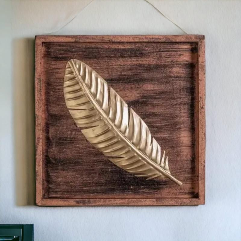 Metal Leaf Wall Hanging & Decorative Mounted Art Sculpture