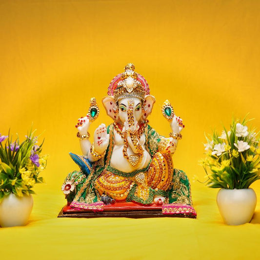 Ganesh ji with Chowki Idol