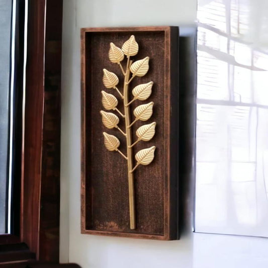 Metal Leaf Wall Hanging & Decorative Mounted Art Sculpture