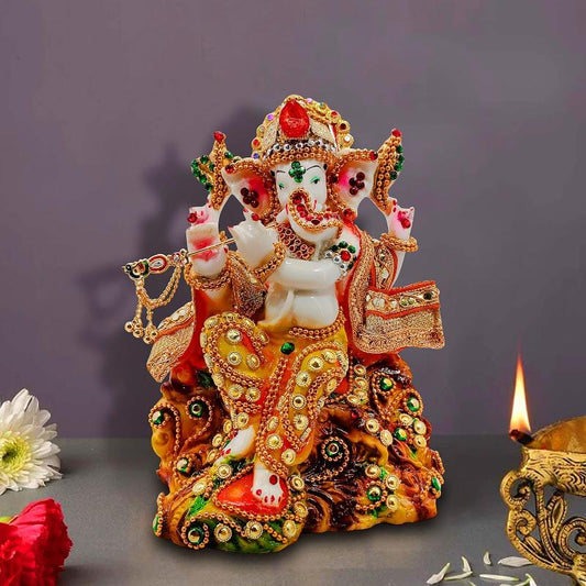 Ganesh ji with Singhasan Idol