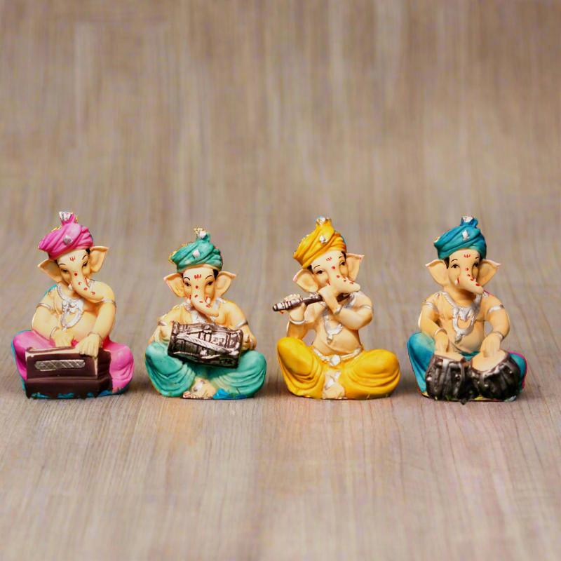 Lord Ganesh/Ganapati Musical Murti Idols, Set of 4