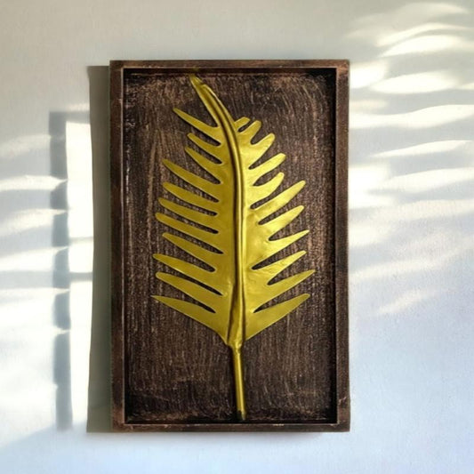 Metal Leaf Wall Hanging & Decorative Mounted Art Sculpture