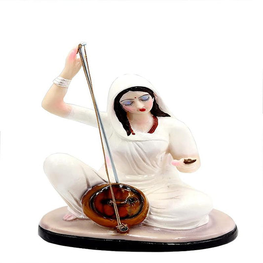 Meera bai Idol Playing Musical Instrument - White