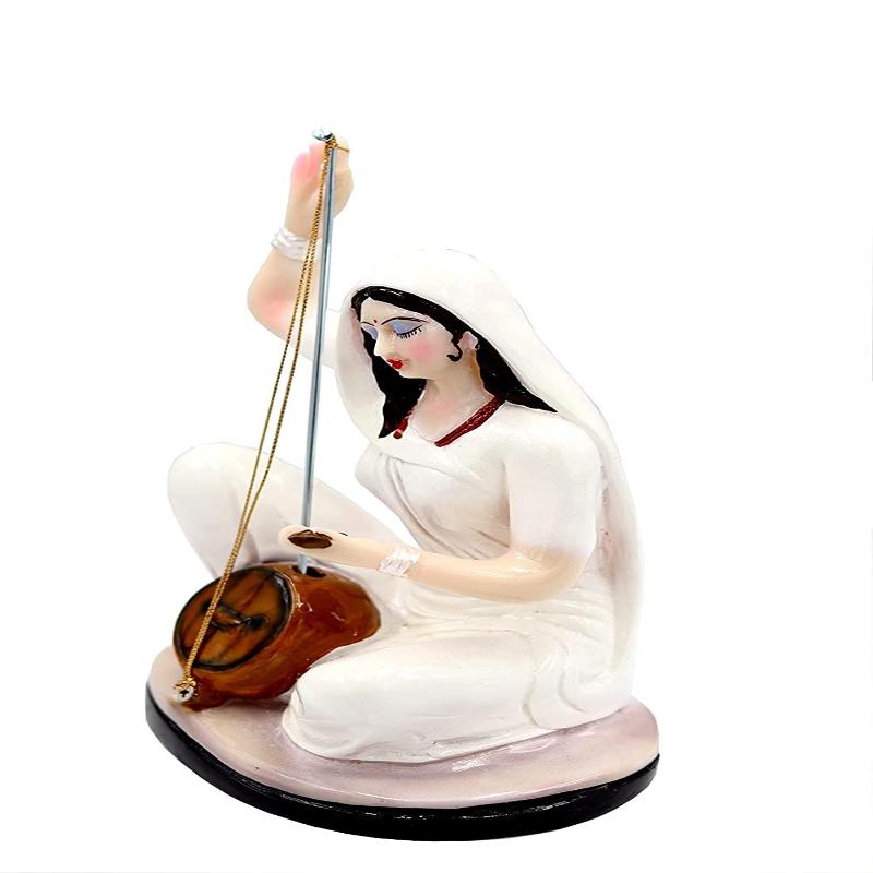 Meera bai Idol Playing Musical Instrument - White