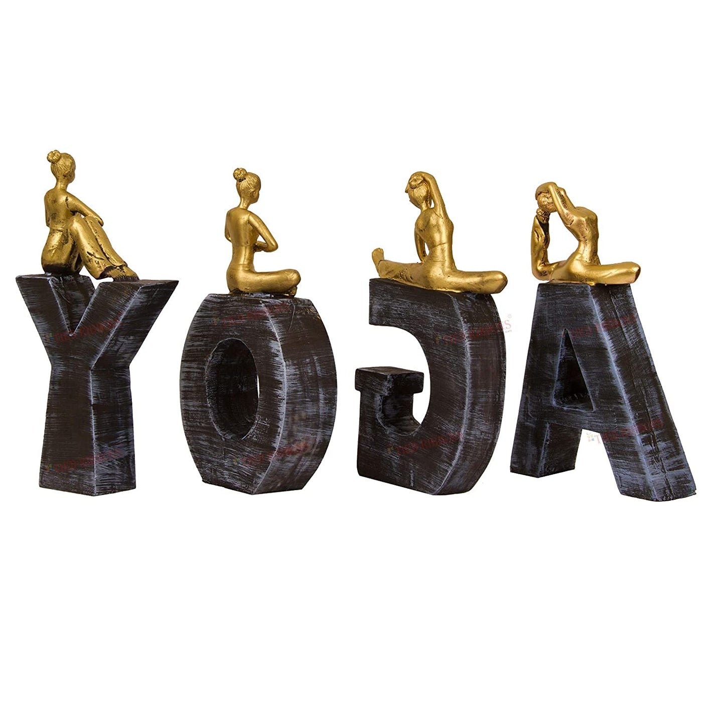 Woman Yoga Lady Posture Showpiece Statue - Polyresin