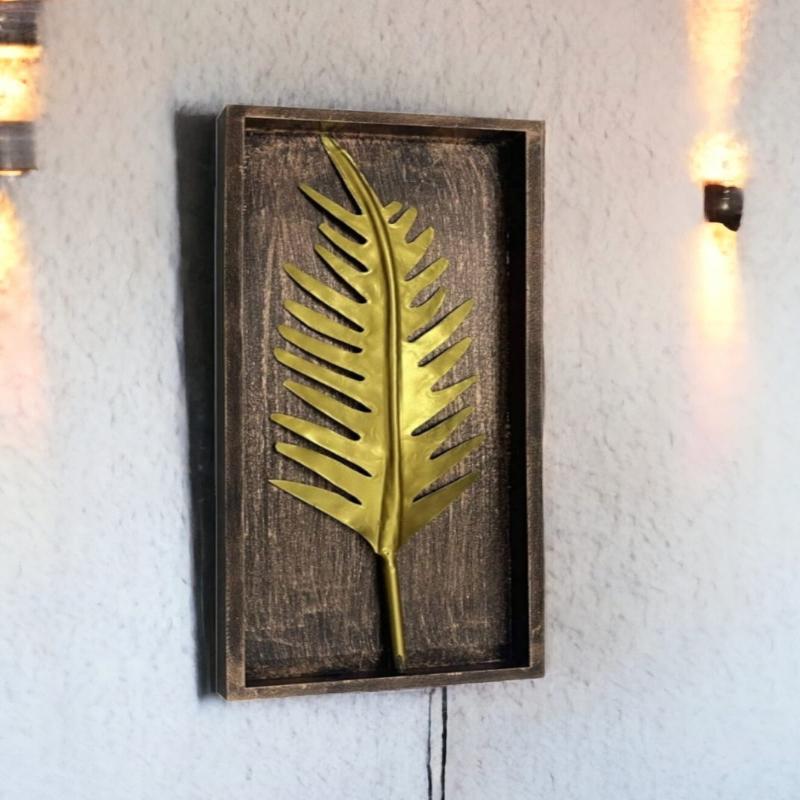 Metal Leaf Wall Hanging & Decorative Mounted Art Sculpture