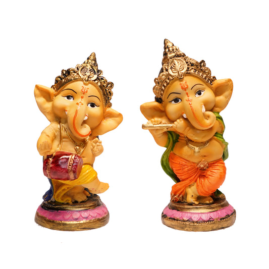 Dancing Ganesha Idols | Set of 2