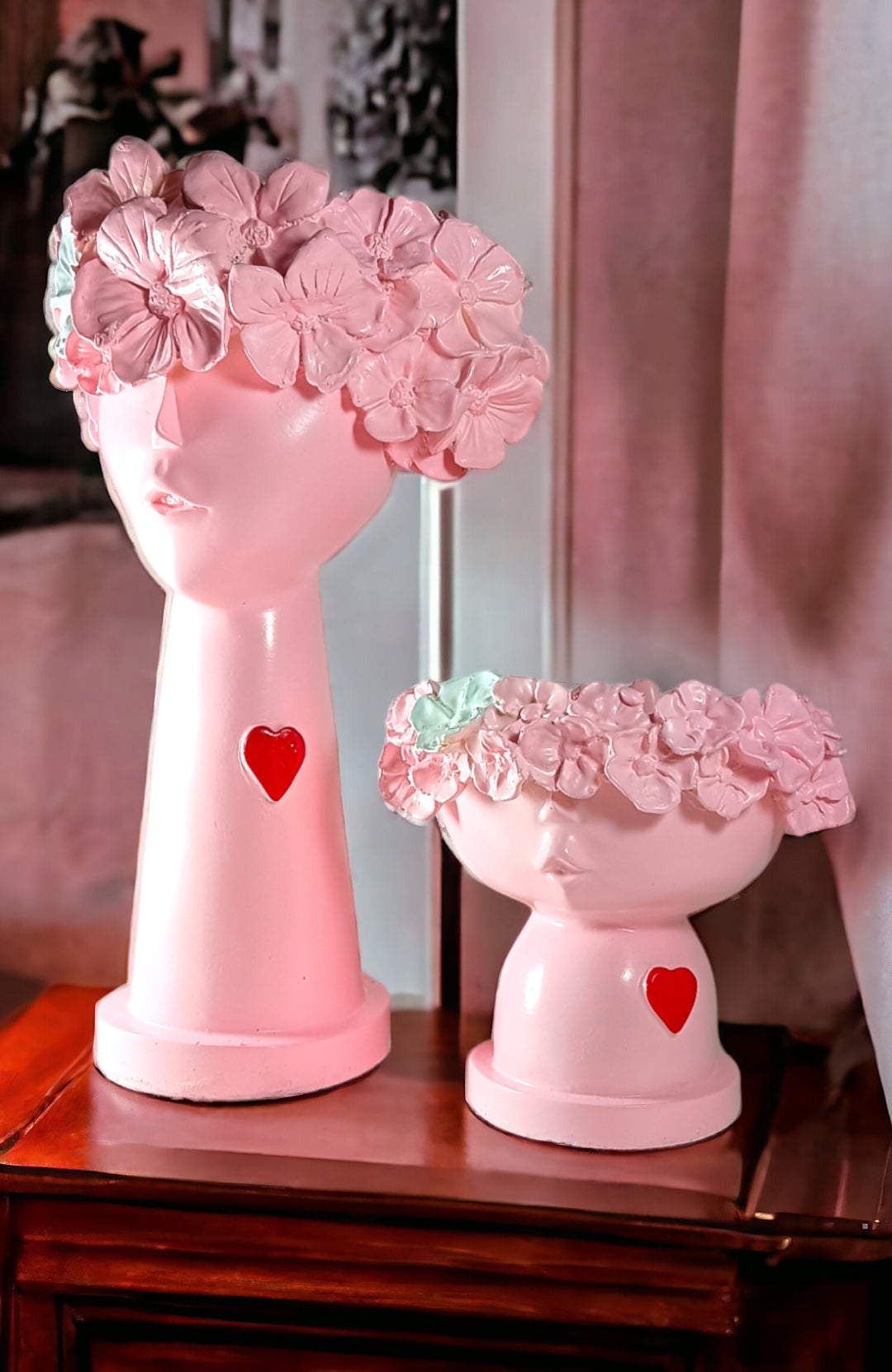 Modern Women Head Flower Vase Plants Planter Pot