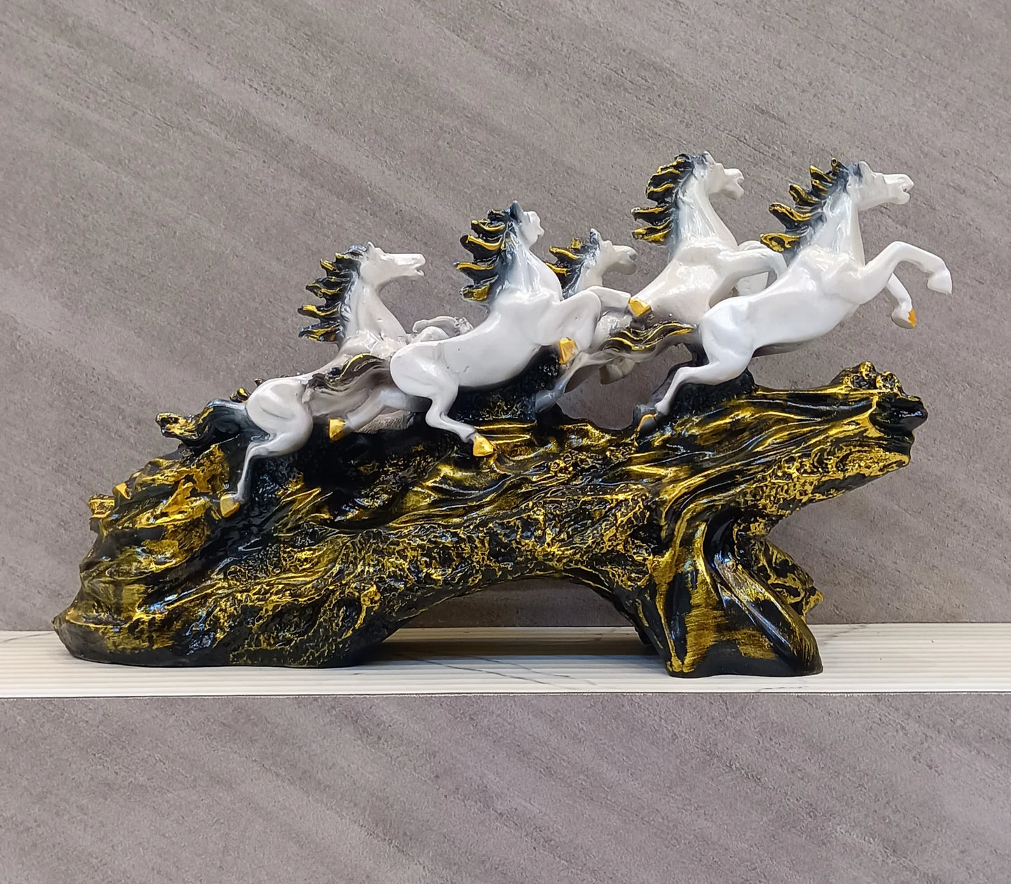 The Majestic Running Victory Horses Sculpture