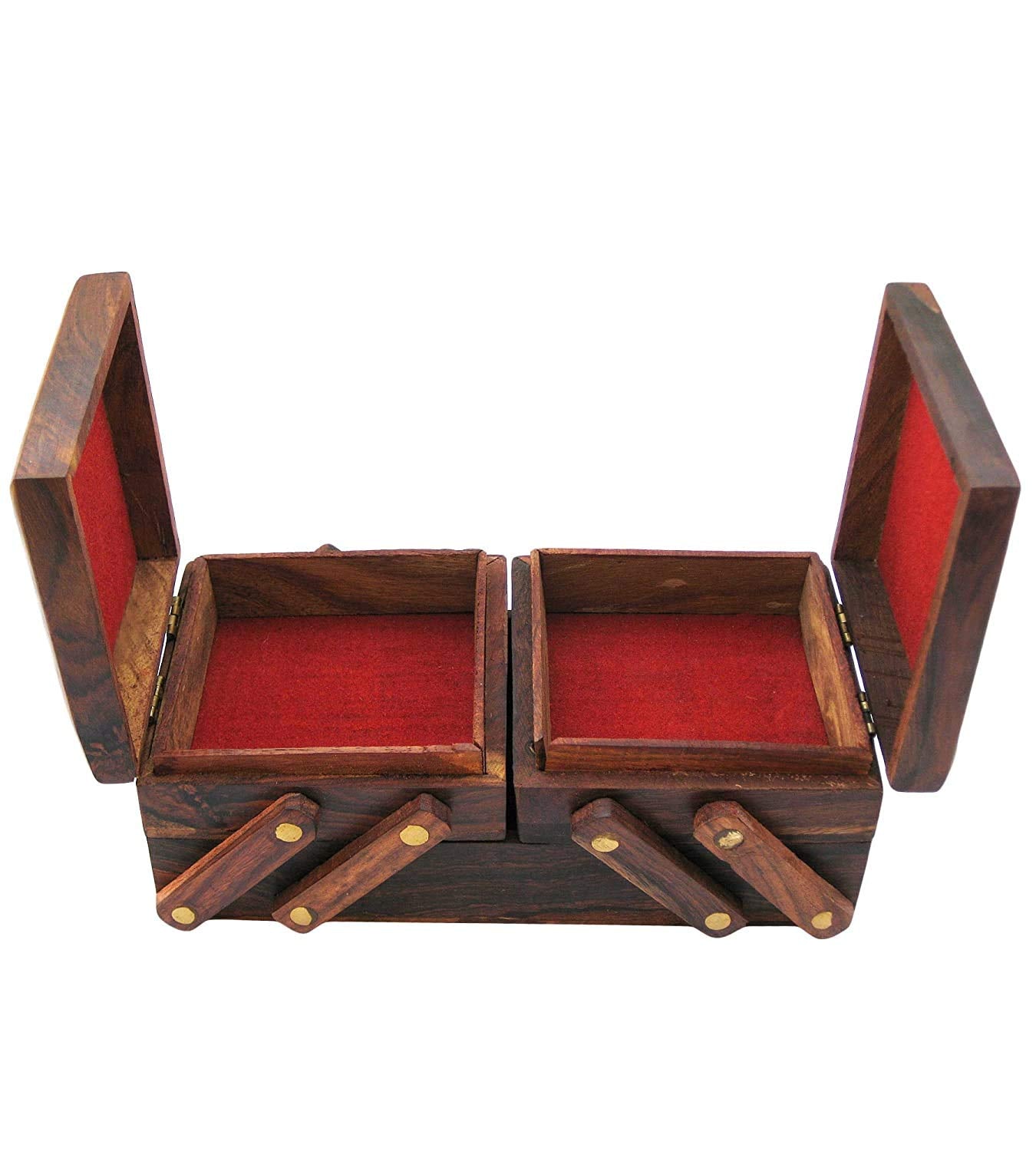 Wooden Jewellery Box with Hand Carved Design