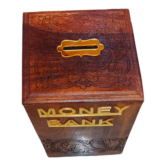 Carving Wooden Money Bank