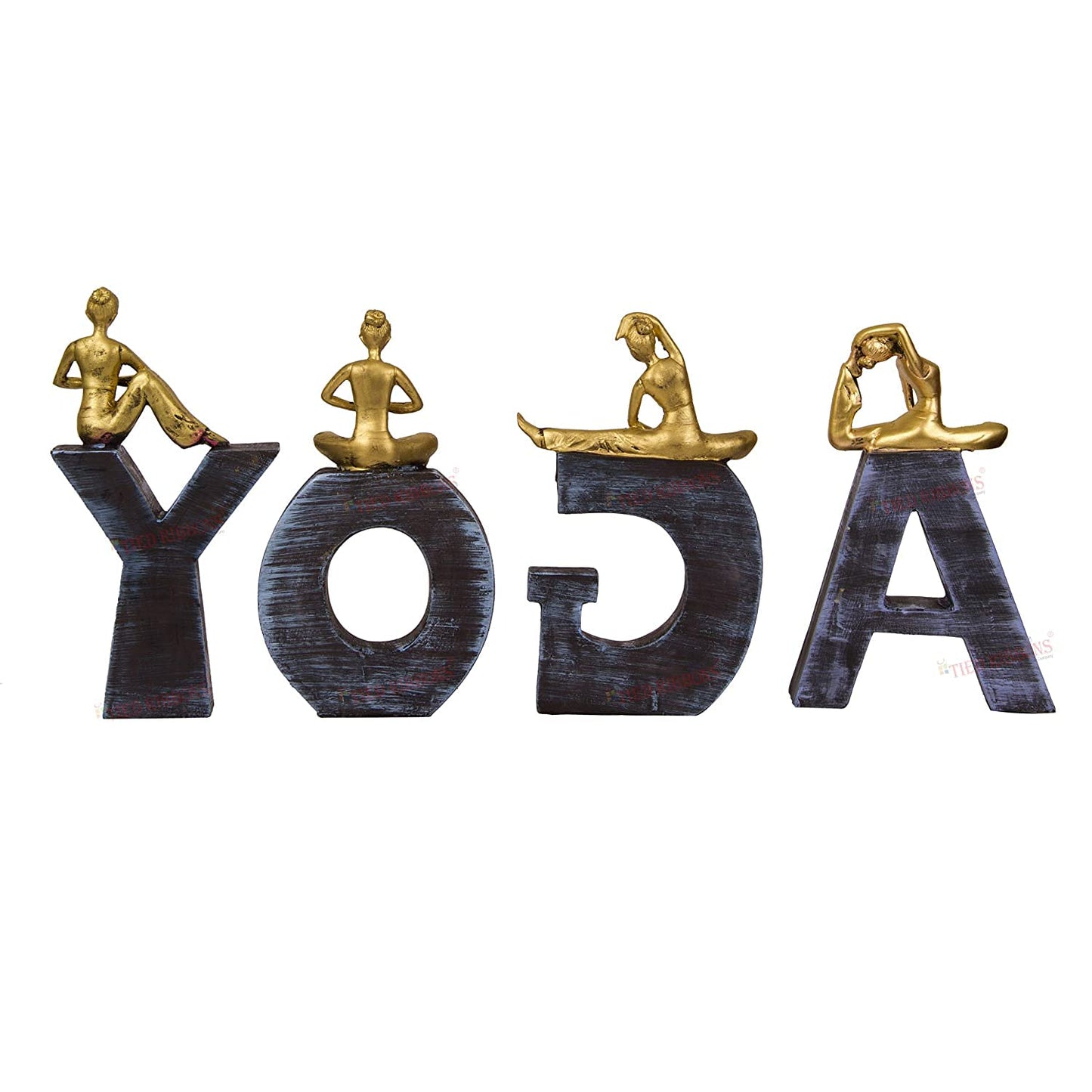 Woman Yoga Lady Posture Showpiece Statue - Polyresin