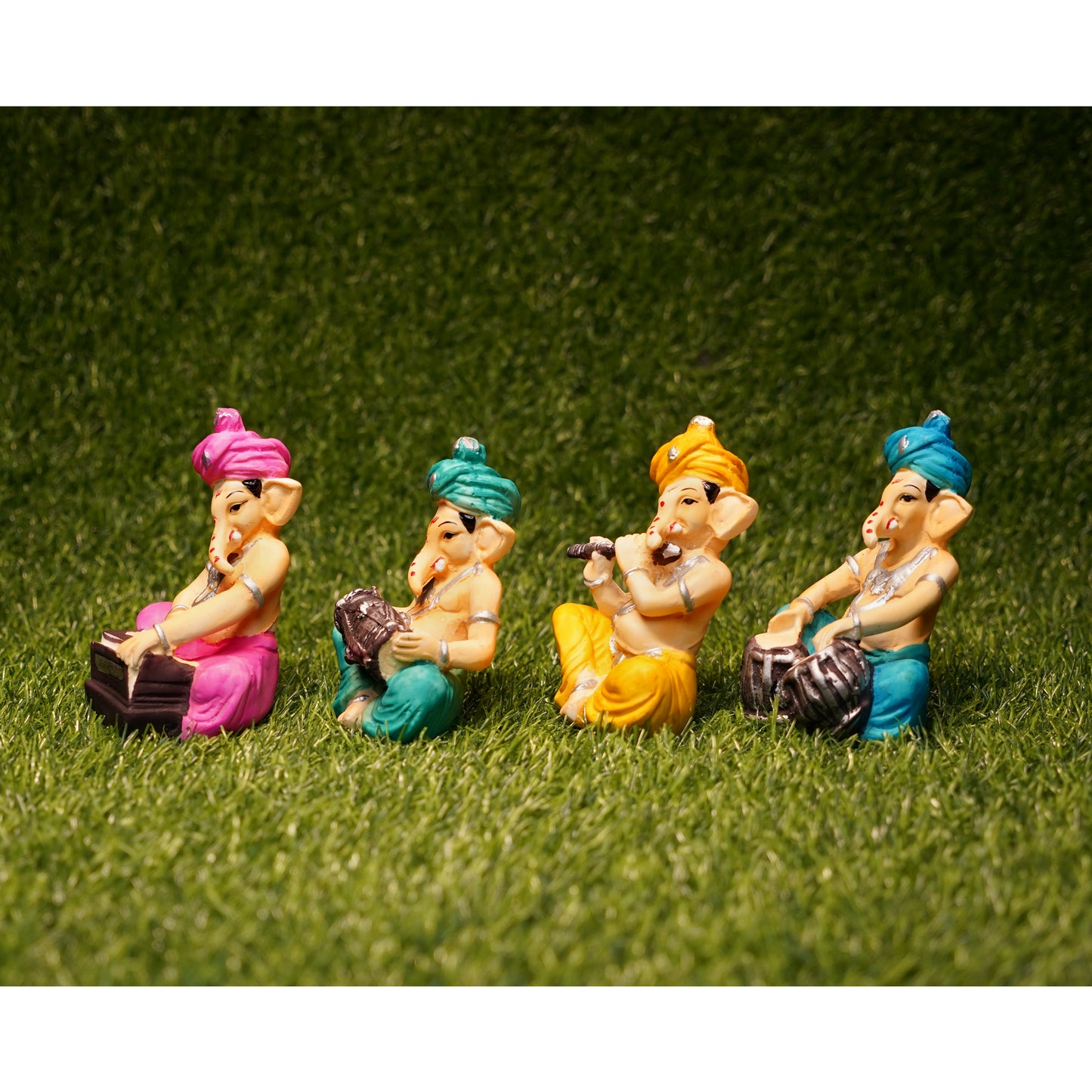 Lord Ganesh/Ganapati Musical Murti Idols, Set of 4