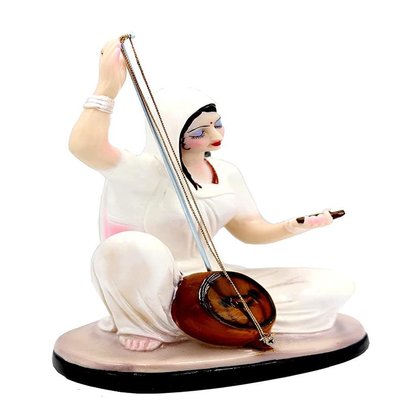 Meera bai Idol Playing Musical Instrument - White