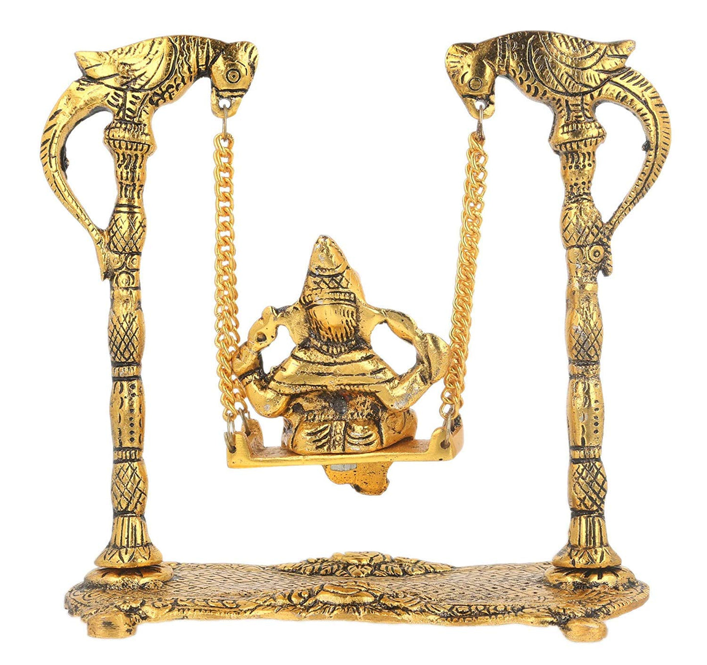 Ganesha Idol Swing On Jhoola Parrot Hold Chain