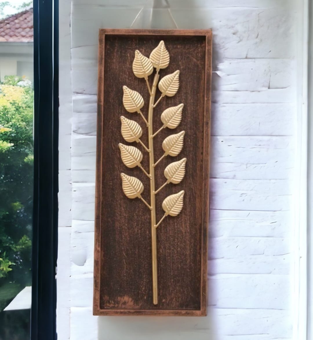 Metal Leaf Wall Hanging & Decorative Mounted Art Sculpture