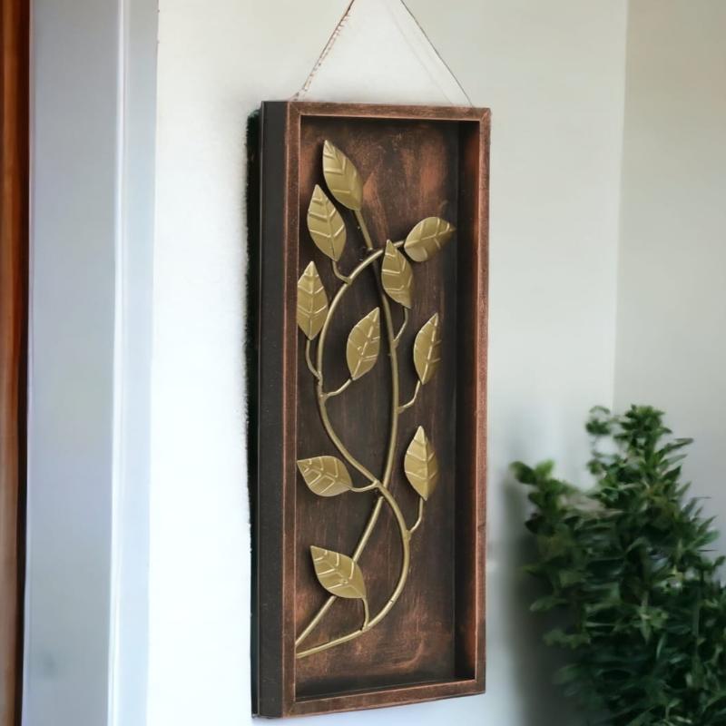 Metal Leaf Wall Hanging & Decorative Mounted Art Sculpture