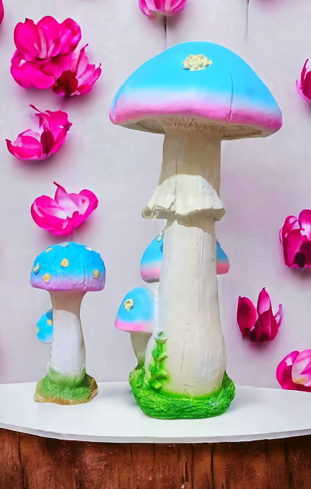 Mushrooms Multicolored (Set of 2, Big & Small) Figurines