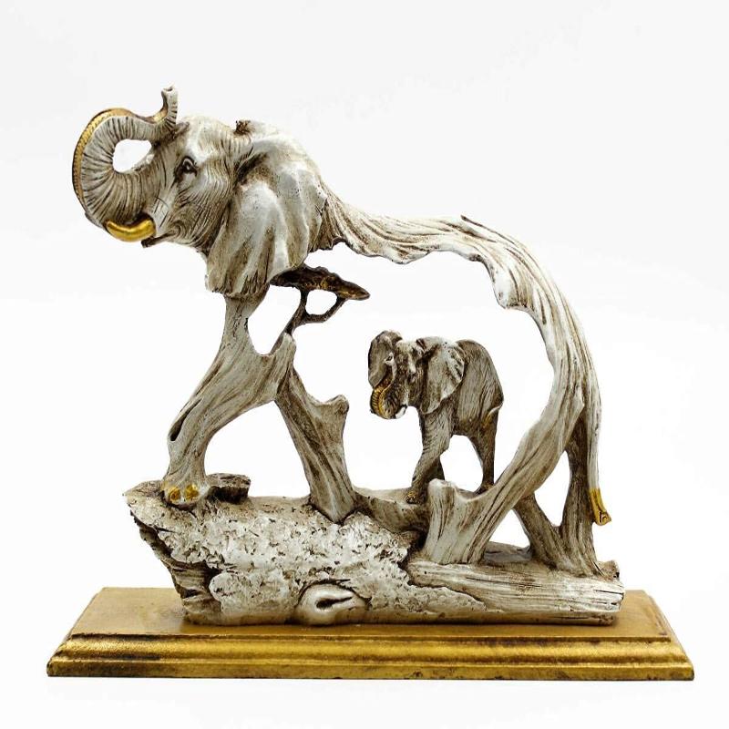 Elephant Statue with Baby Elephant Animal Figurines