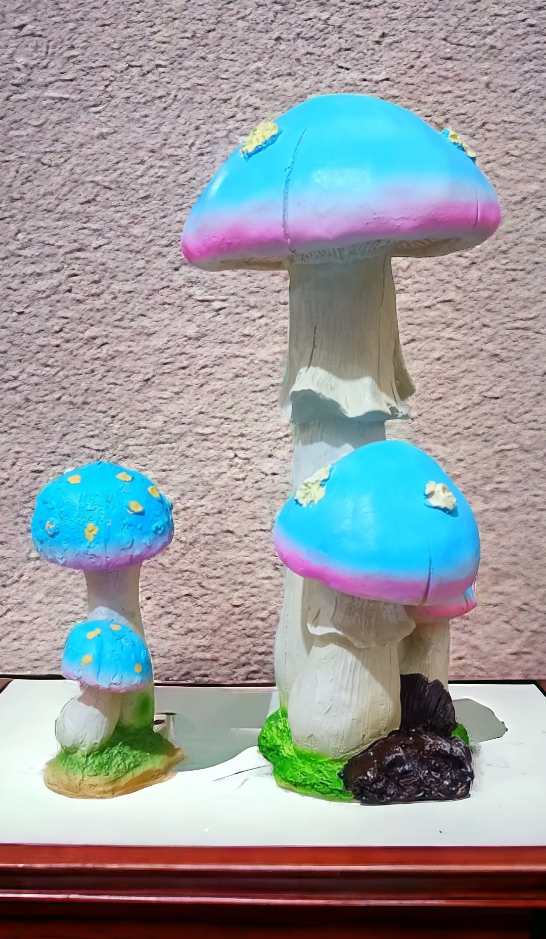 Mushrooms Multicolored (Set of 2, Big & Small) Figurines