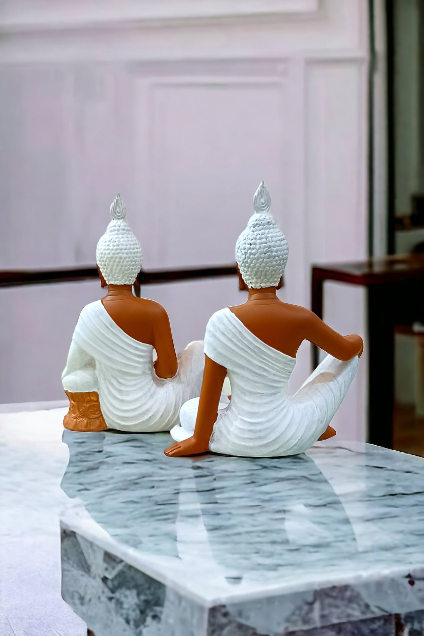 Sitting Buddha Idols for Home Decor, Set of 2