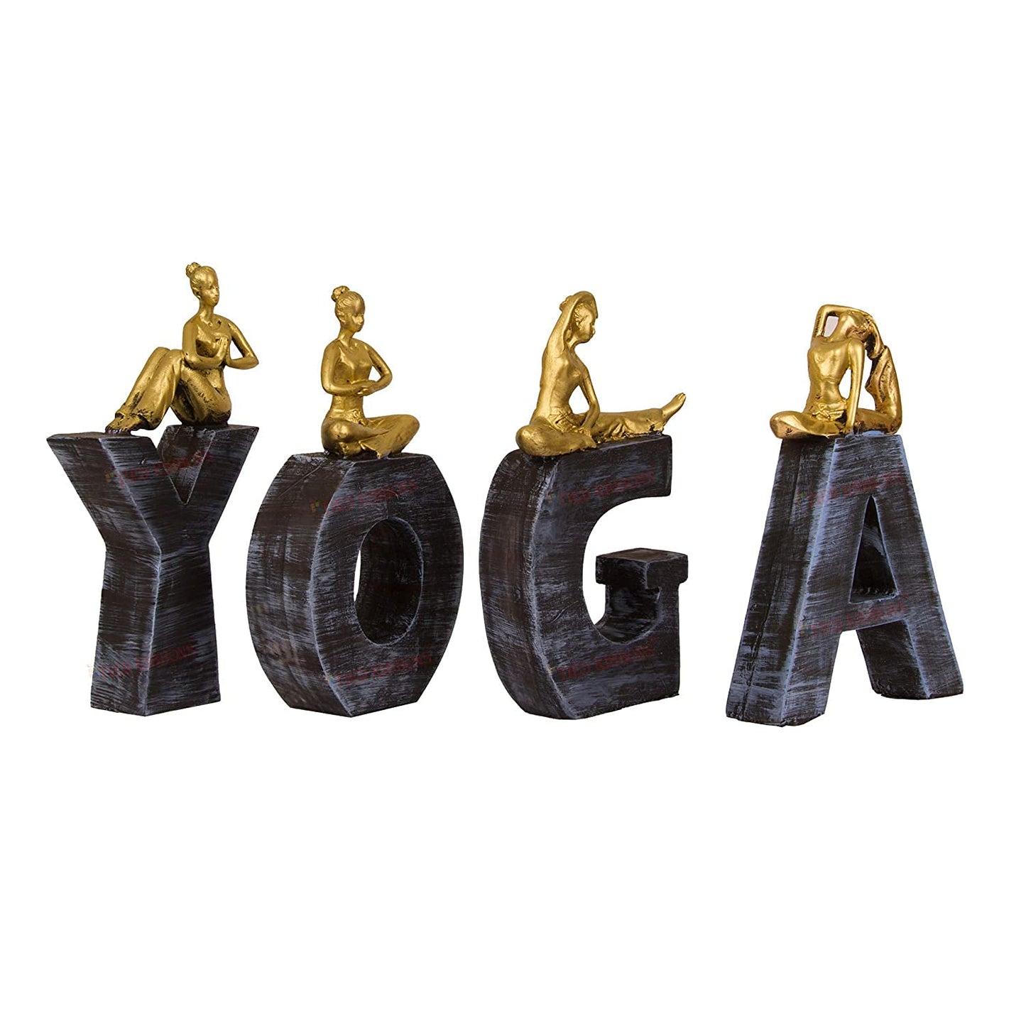 Woman Yoga Lady Posture Showpiece Statue - Polyresin