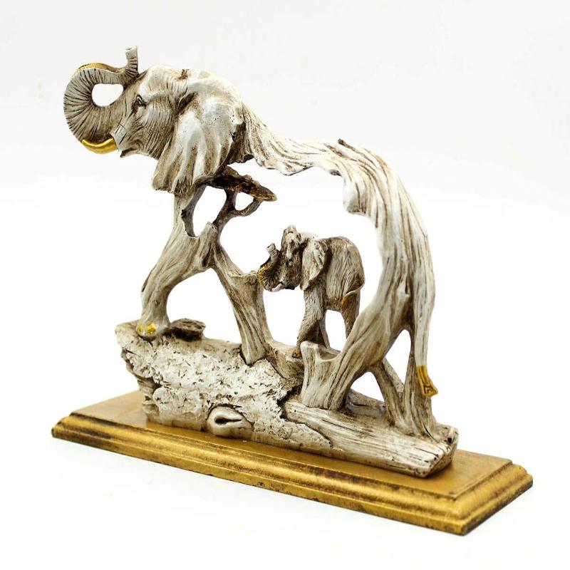Elephant Statue with Baby Elephant Animal Figurines