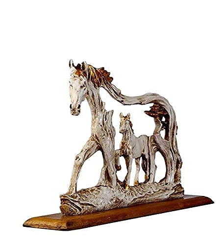 Horse and Baby Horse Statue Showpiece | Antique Finish