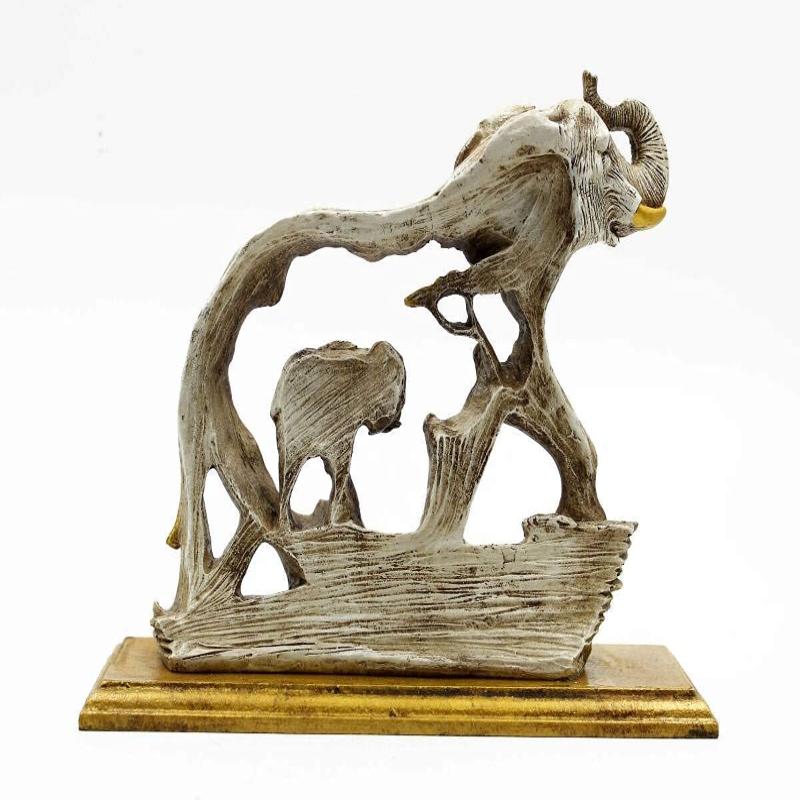 Elephant Statue with Baby Elephant Animal Figurines