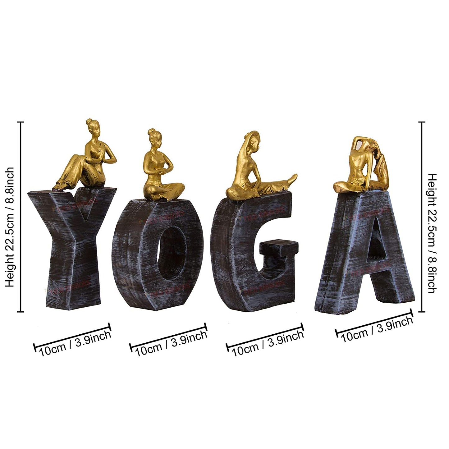 Woman Yoga Lady Posture Showpiece Statue - Polyresin