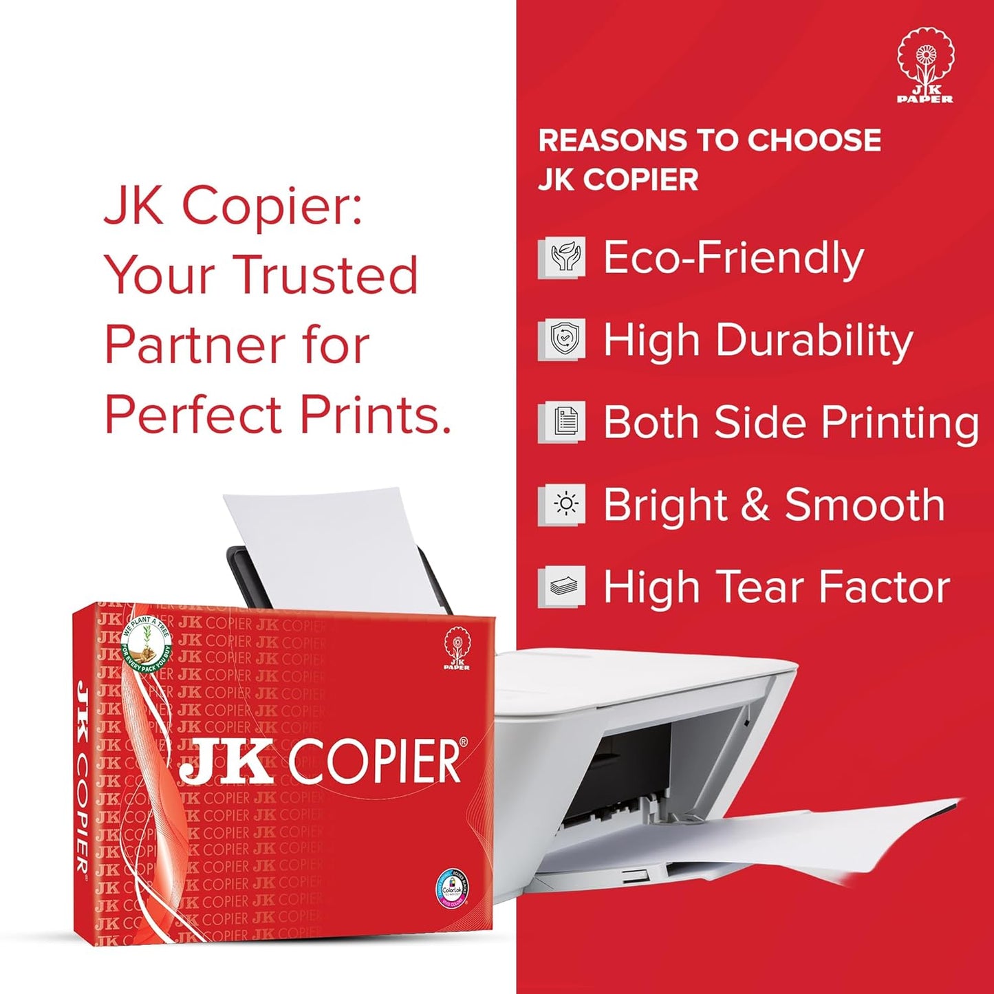 JK Copier Paper 75GSM A4, 1 Ream (500Sheets)