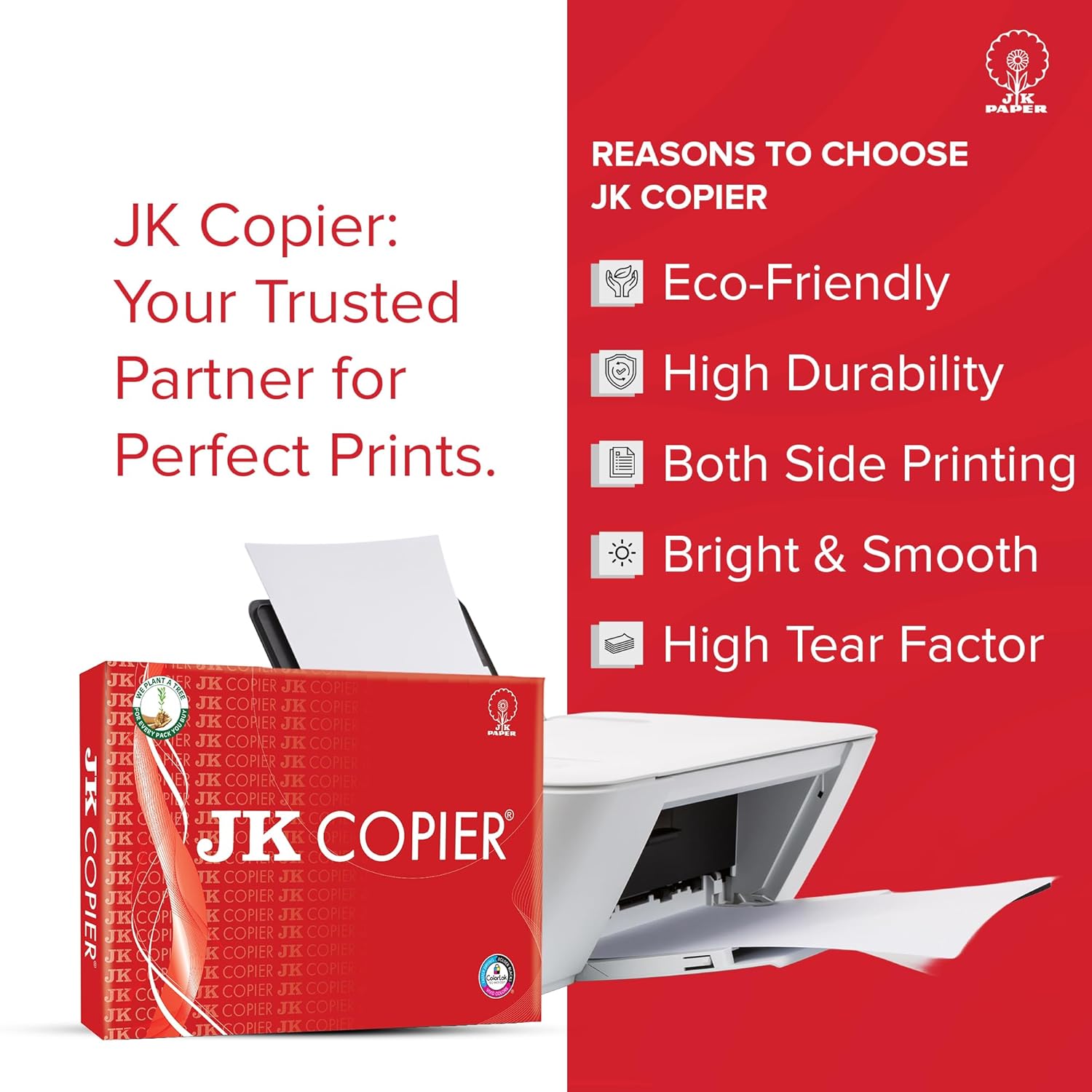 JK Copier Paper 75GSM A4, 1 Ream (500Sheets)