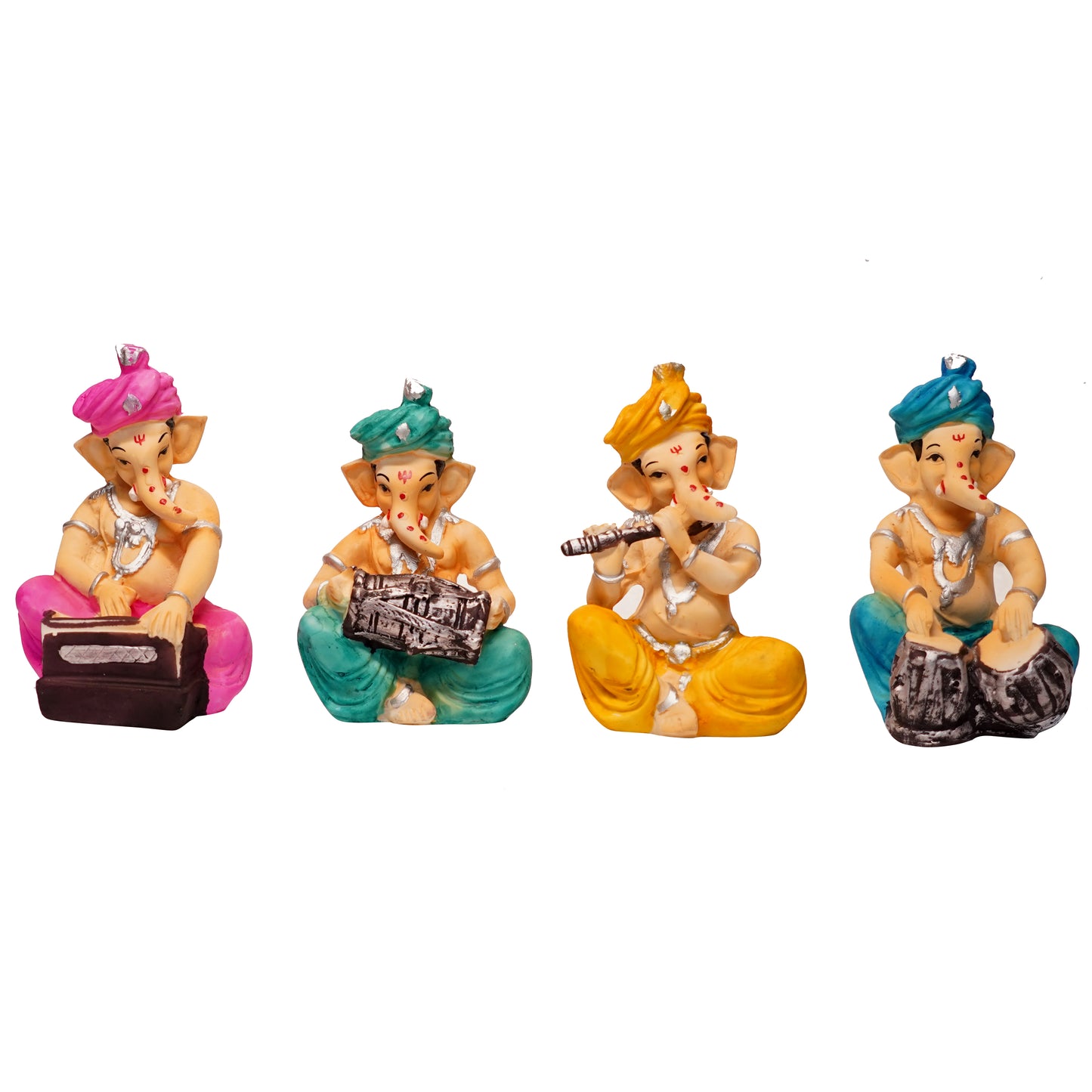 Lord Ganesh/Ganapati Musical Murti Idols, Set of 4