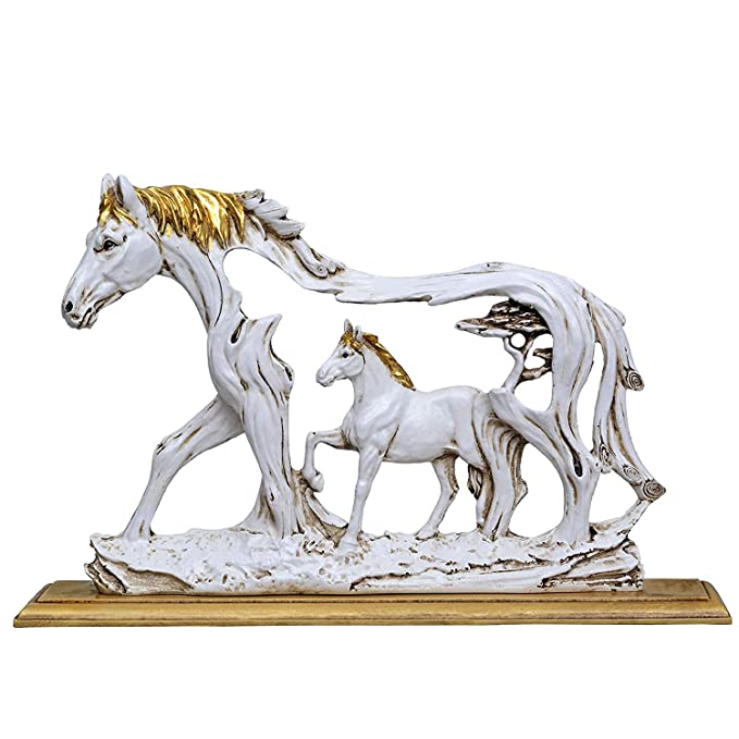 Horse and Baby Horse Statue Showpiece | Antique Finish