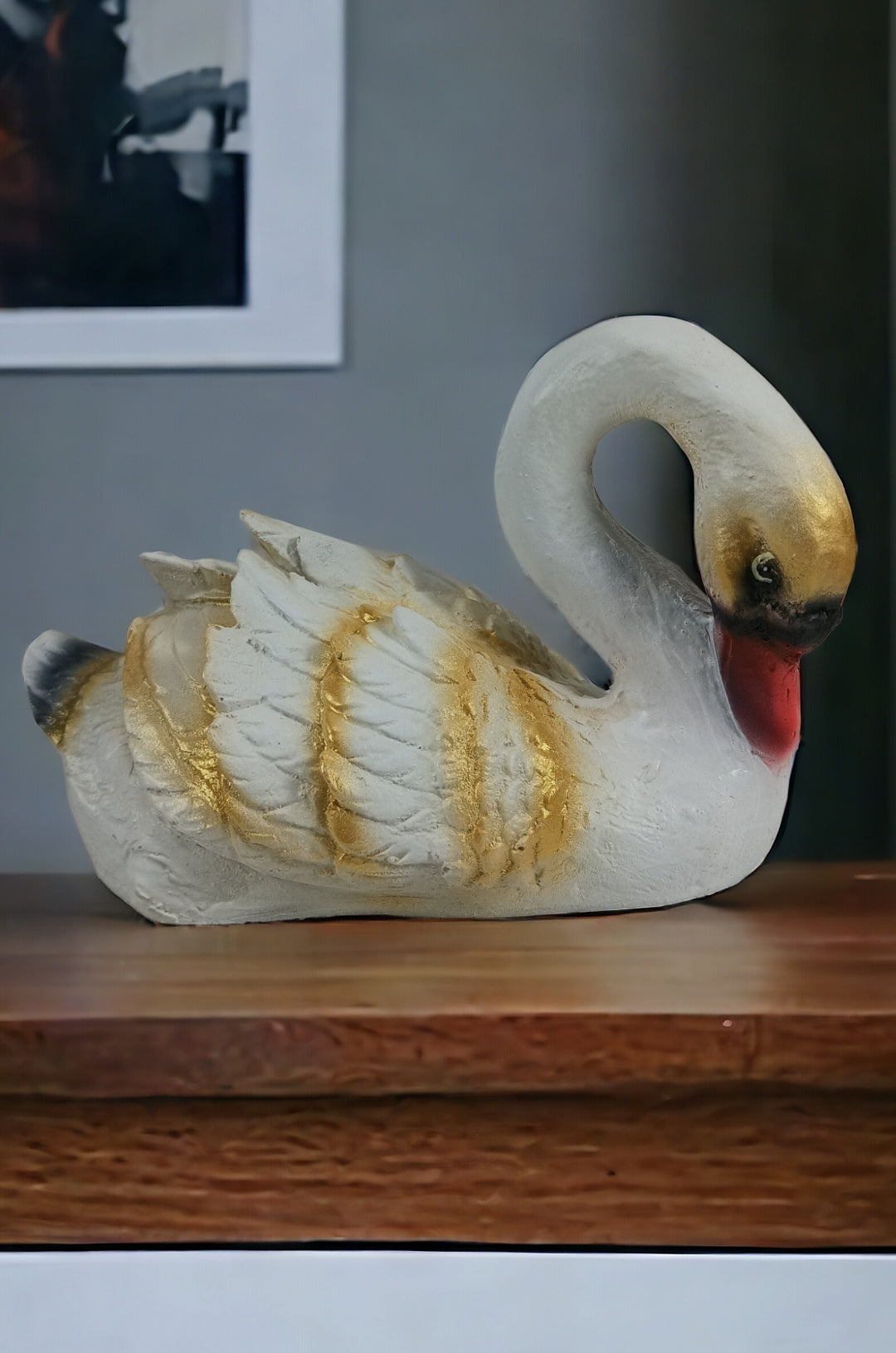 White & Gold Duck/Swan Decorative Showpiece