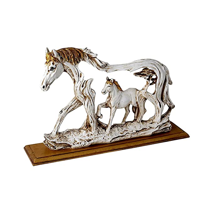 Horse and Baby Horse Statue Showpiece | Antique Finish