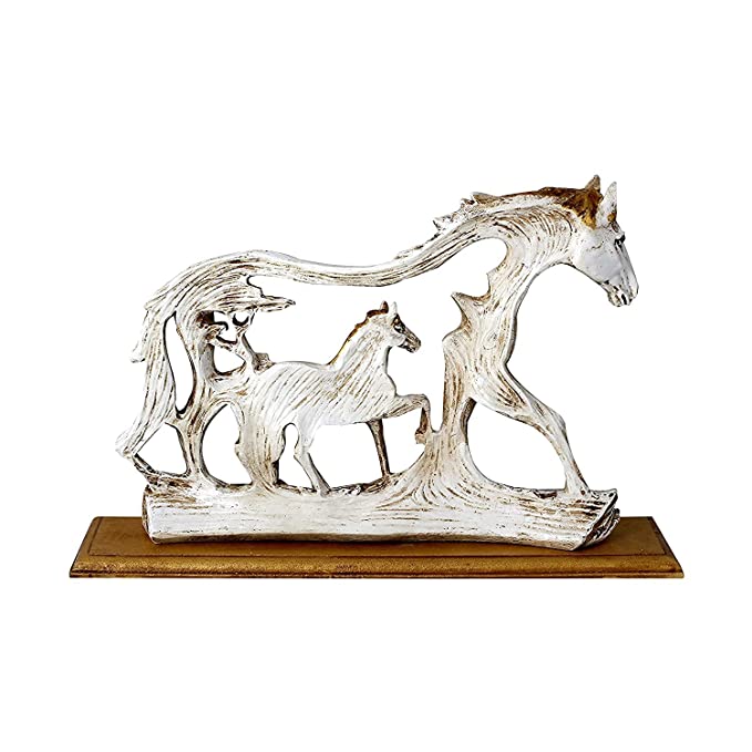 Horse and Baby Horse Statue Showpiece | Antique Finish