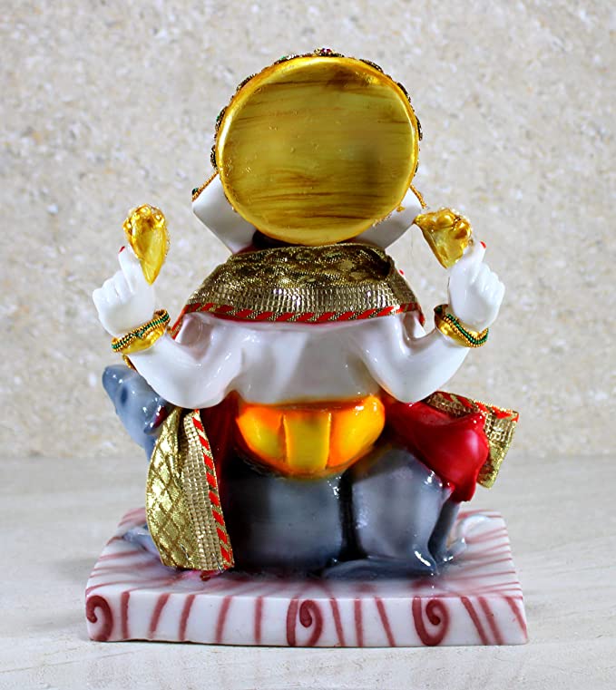 Lord Ganesha Idols on rat for Gift Home Decor Pooja